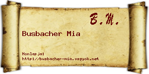 Busbacher Mia névjegykártya